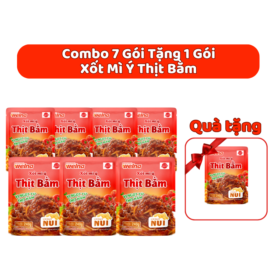 [Tặng 1 Gói] Combo 7 Gói Xốt Mỳ Ý Thịt Bằm Nisshin Seifun Welna