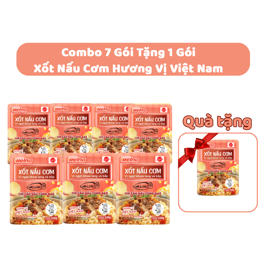 [Tặng 1 Gói] Combo 7 Gói Xốt Nấu Cơm Hương Vị Việt Nam Nisshin Seifun Welna