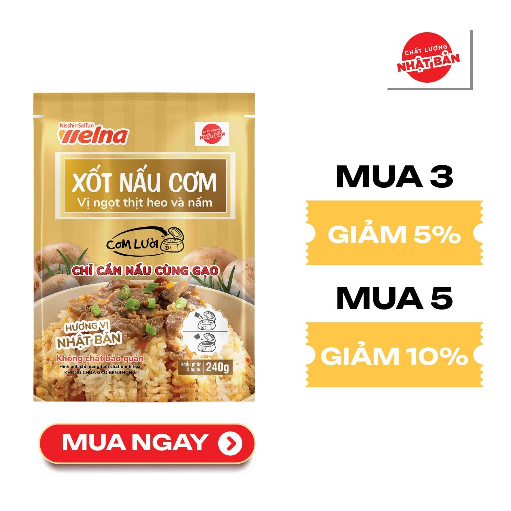 Combo 3 Gói Xốt Nấu Cơm Nisshin Seifun Welna