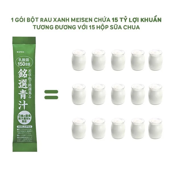 Thực phẩm bảo vệ sức khỏe: MEISEN AOJIRU (Hộp 30 Gói X 3G) - Date 2024