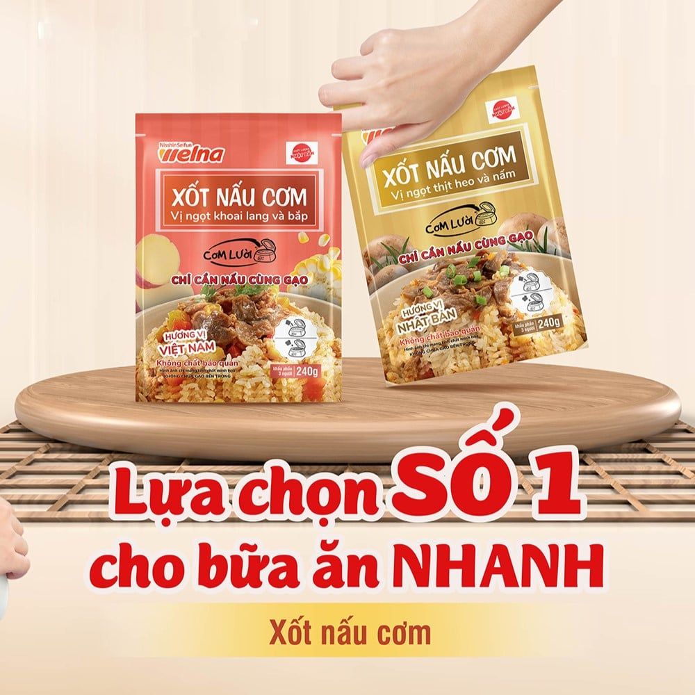 [Tặng 1 Hộp Thực Phẩm] Combo 8 Gói Xốt Nấu Cơm Hương Vị Việt Nam Nisshin Seifun Welna