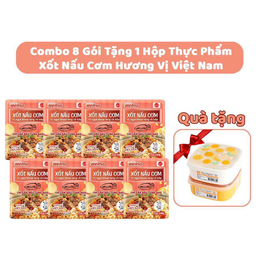 [Tặng 1 Hộp Thực Phẩm] Combo 8 Gói Xốt Nấu Cơm Hương Vị Việt Nam Nisshin Seifun Welna
