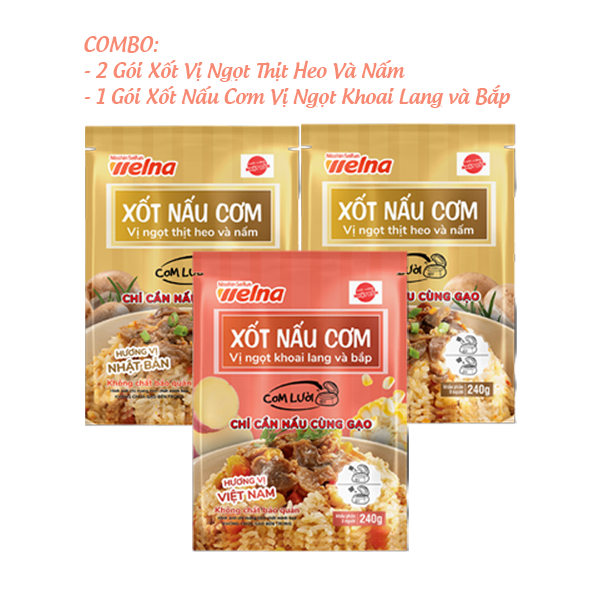 Combo 3 Gói Xốt Nấu Cơm Nisshin Seifun Welna