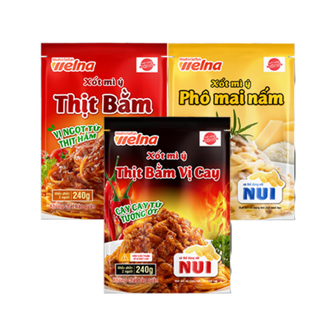  Combo 3 Gói Xốt Mỳ Ý Nisshin Seifun Welna 