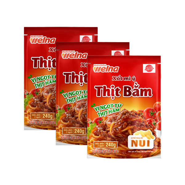 Combo 3 Gói Xốt Mỳ Ý Nisshin Seifun Welna
