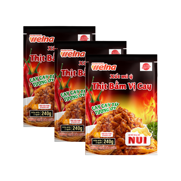 Combo 3 Gói Xốt Mỳ Ý Nisshin Seifun Welna