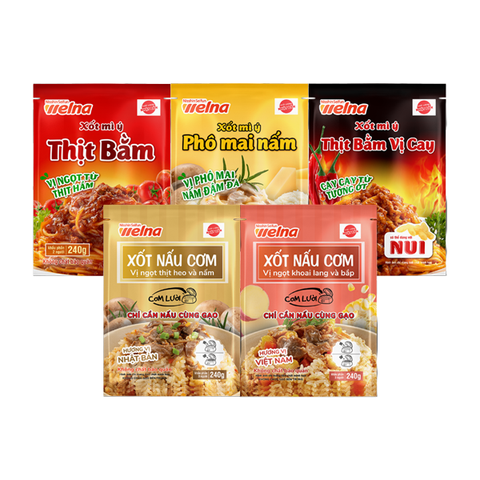  Combo 5 Gói Xốt Mỳ Ý Và Xốt Nấu Cơm Nisshin Nhiều Vị 