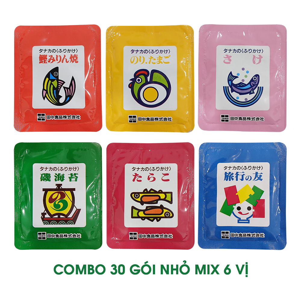 Gia Vị Rắc Cơm Mix 6 Vị 30 Gói Nhỏ - Tanaka Foods Nhật Bản