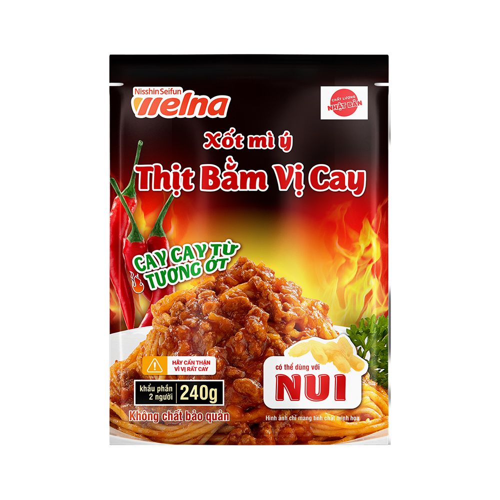 [Tặng 1 Gói] Combo 7 Gói Xốt Mì Ý Thịt Bằm Vị Cay Nisshin Seifun Welna