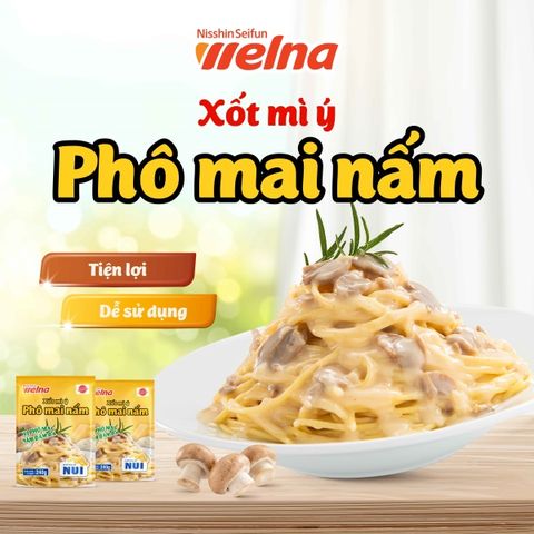  Xốt Mì Ý Phô Mai Nấm 