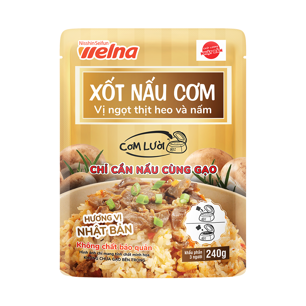 [Tặng 1 Gói] Combo 7 Gói Xốt Nấu Cơm Vị Ngọt Thịt Heo Và Nấm Nisshin Seifun Welna
