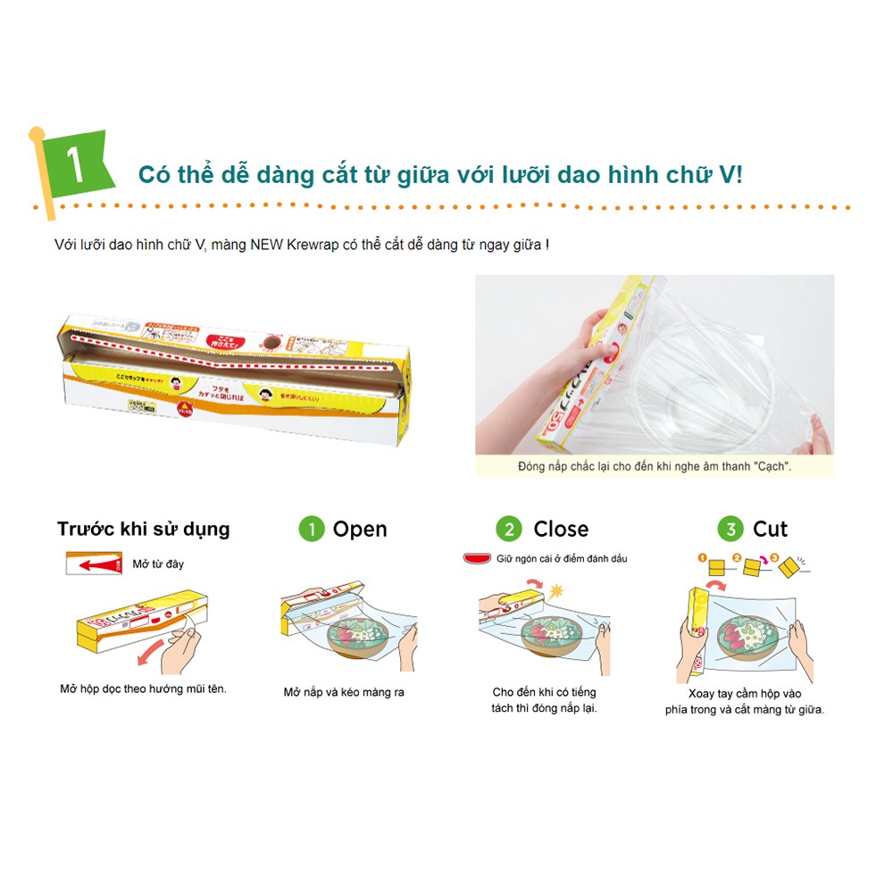 Màng Bọc Thực Phẩm Kureha 30cm X 20cm