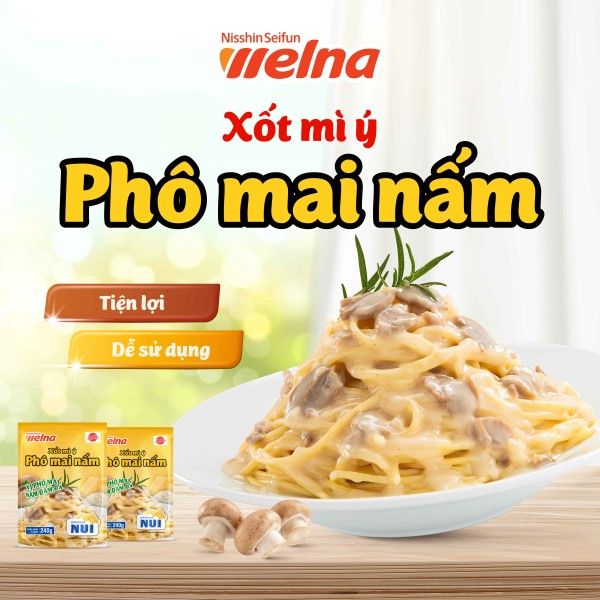 [Tặng 1 Gói] Combo 7 Gói Xốt Mì Ý Phô Mai Nấm Nisshin Seifun Welna