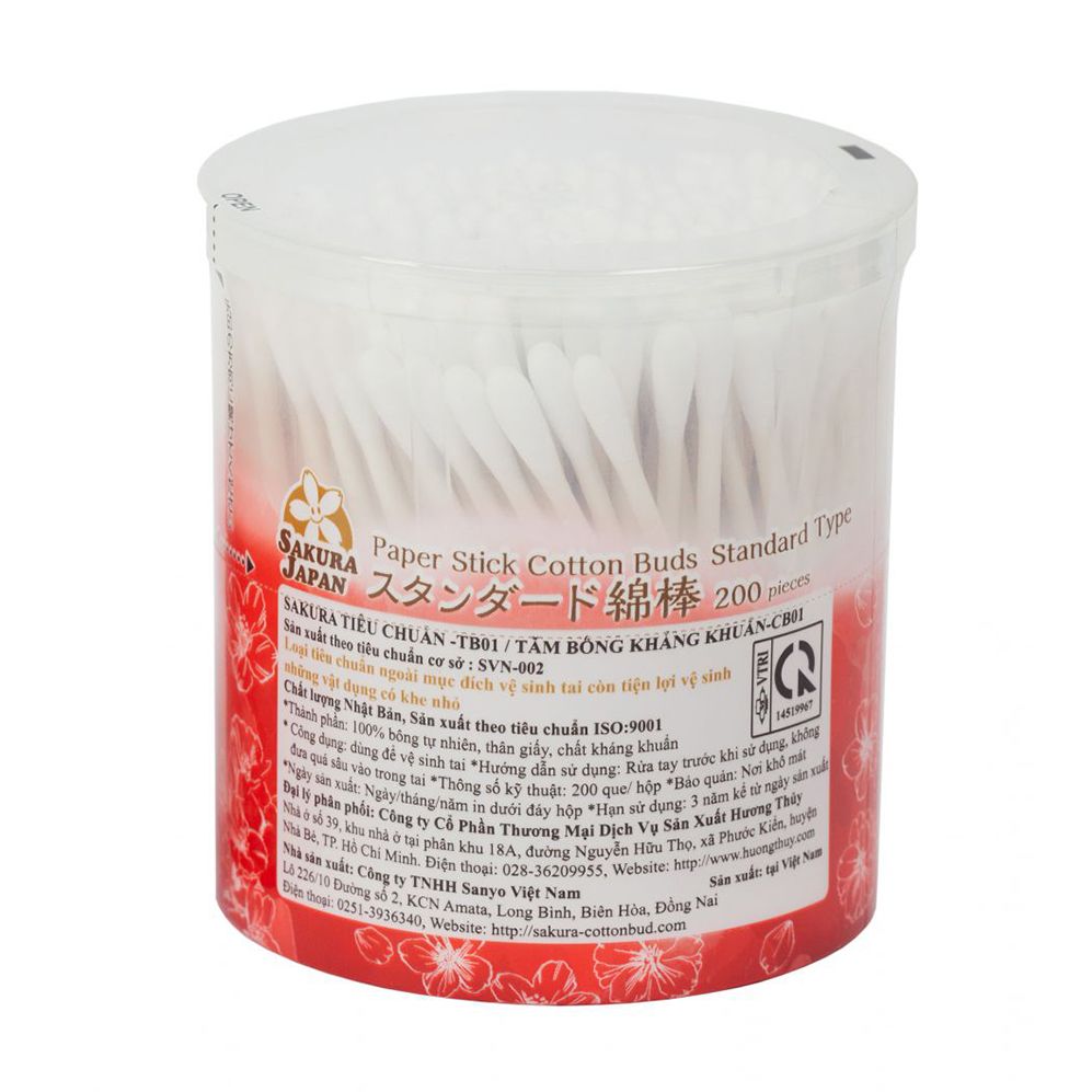 Tăm Bông Sanyo Sakura TB01 - Hộp 200 Chiếc