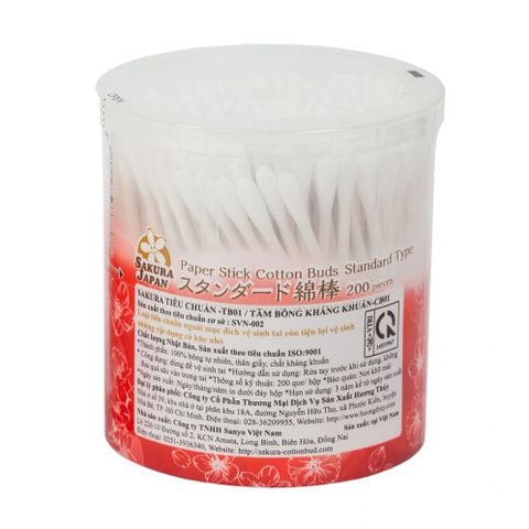  Tăm Bông Sanyo Sakura TB01 - Hộp 200 Chiếc 