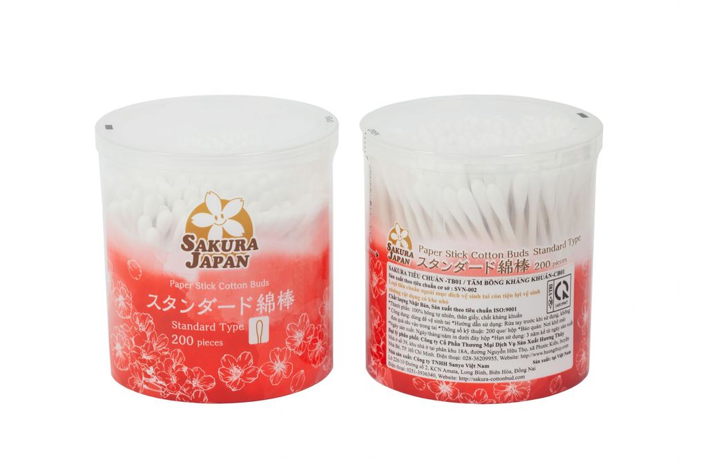 Tăm Bông Sanyo Sakura TB01 - Hộp 200 Chiếc