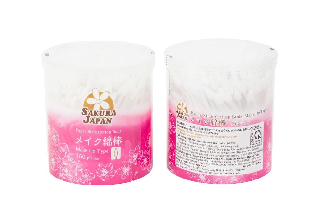 Tăm Bông Kháng Khuẩn Sanyo Sakura TB07 – Hộp 150 Chiếc