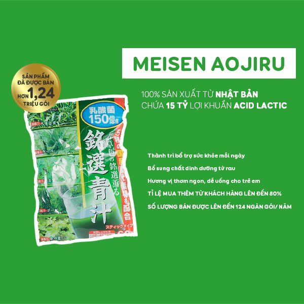 Thực phẩm bảo vệ sức khỏe: MEISEN AOJIRU ( ComBo 1 Gói + 1 Hộp )