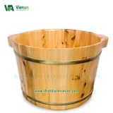 Chậu ngâm chân gỗ Thông thấp 24cm - Hàng loại 2