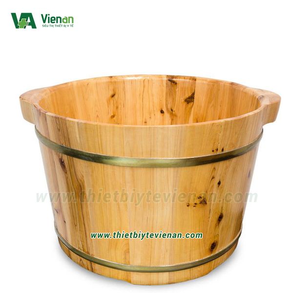 Chậu ngâm chân gỗ Thông thấp 24cm - Hàng loại 2