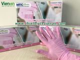 Găng tay HTC màu hồng không bột