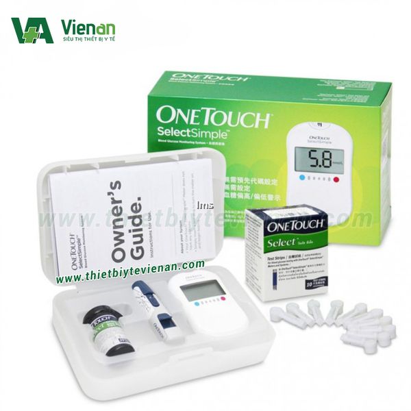 Máy đo đường huyết OneTouch Select Simple tặng kèm que thử - Bảo vệ sức khỏe cho gia đình bạn