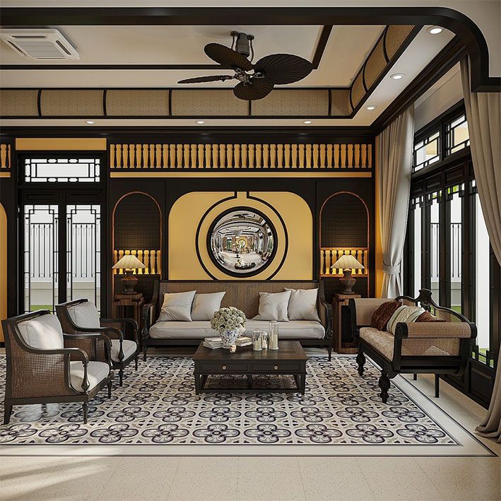 Tổng hợp những mẫu thiết kế phòng khách phong cách Indochine  tinh tế và hoài cổ