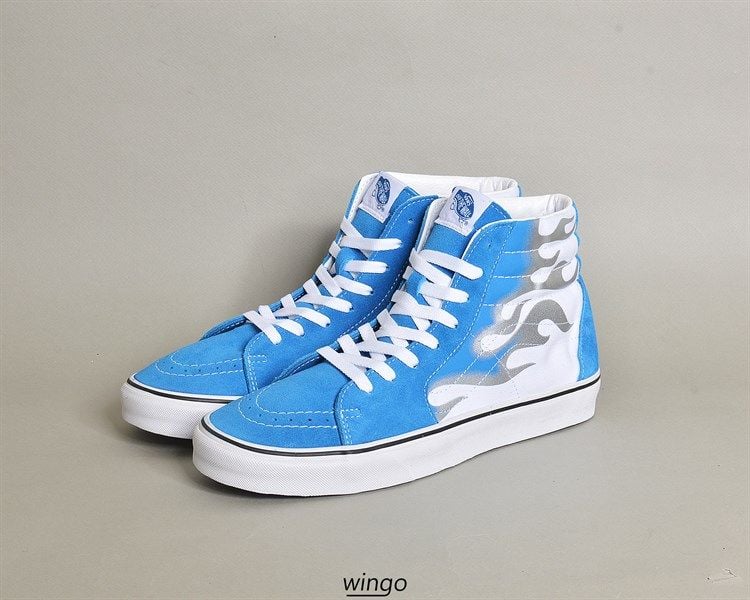 vans sk8 hi blue flame