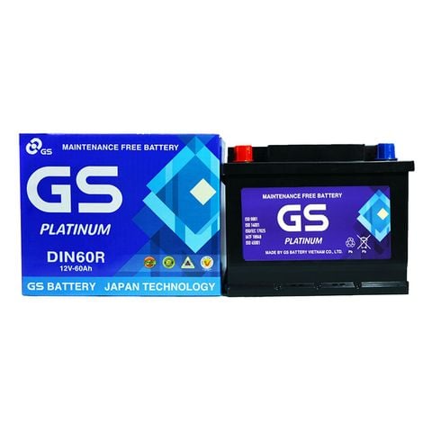 Ắc quy GS DIN60R (DIN L2-R) 12V 60AH