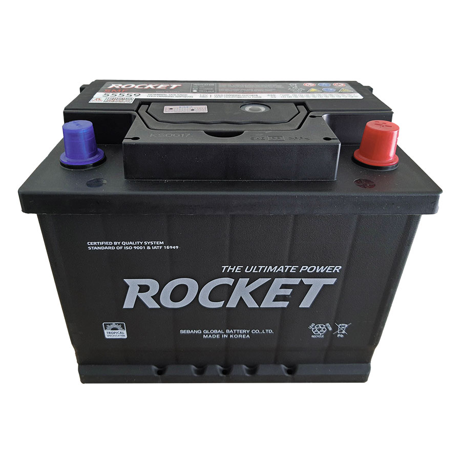 Ắc quy Rocket DIN 55559 12V 55AH giá rẻ, ưu đãi tốt tại Acquycaocap.vn