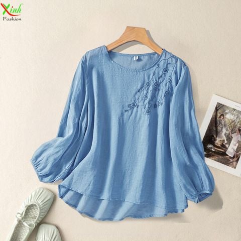  Áo Tơ silk cao cấp thêu hoa sang trọng 