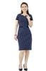 Đầm Suông Caro Xanh Navy Tôn Da Sáng Tạo Dáng Gọn DL299