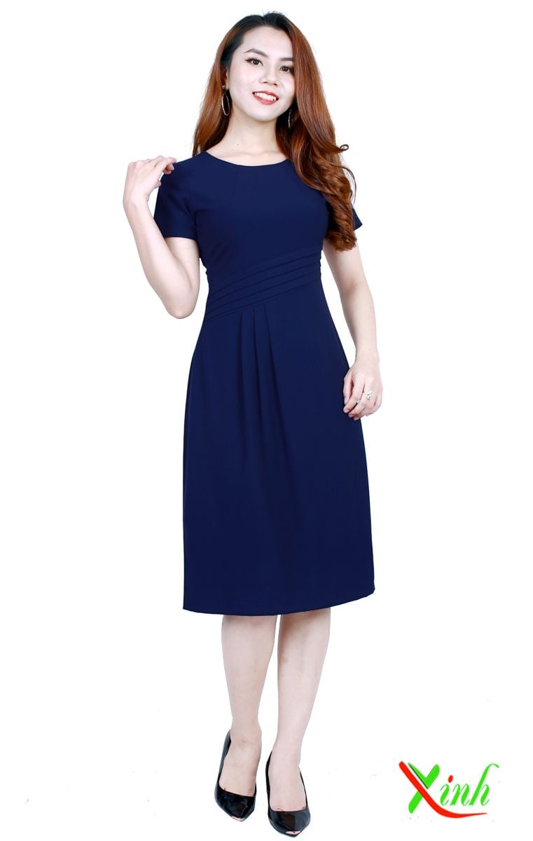 Đầm Suông A xếp ly thanh lịch gọn dáng DL441
