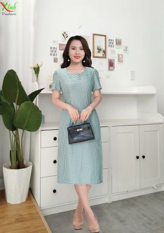  Đầm Suông A Caro Xanh Mint Trẻ Trung DL495 