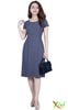 Đầm Suông xám tiêu phối nút sang trọng gọn dáng DL512