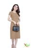 Đầm Suông A phối nút màu Nude Nâu sang trọng gọn dáng DL511