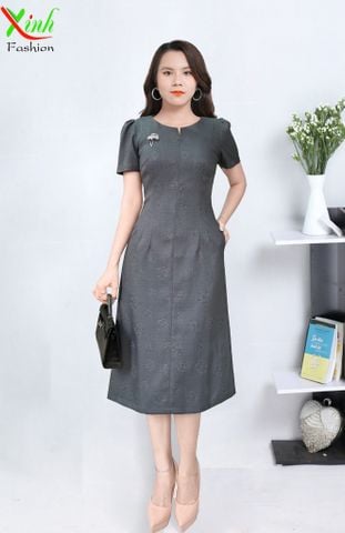  Đâm Suông A Basic Xám Vân Hoa Nổi Thanh Lịch DL524 