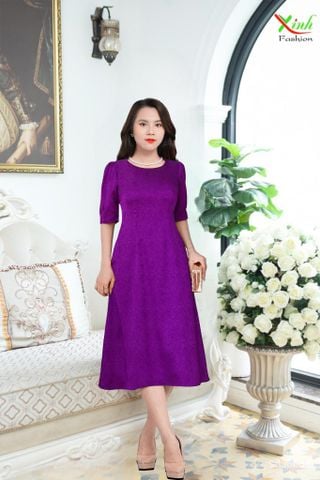  Đầm Suông A Lụa Tơ Tằm Dệt Vân Gấm Sang Trọng DL556 