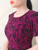 Đầm Suông A Đen hoa nhí hồng tím DL563