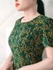 Đầm Suông A Xanh rêu hoa nhí vàng DL565