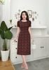 Đầm Suông A Đen hoa nhí cam vàng DL566