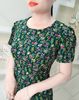 Đầm Suông A Xanh Rêu Hoa Nhí DL567