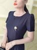 Đâm Suông Basic Caro Xanh Than Sang Trọng DL575