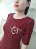 Đầm Đỏ Đô Caro Tay Lỡ Dạ Bixigen DL639