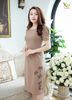 Đầm Suông A Hoa Thêu Bồ Công Anh Nude Nâu DL703