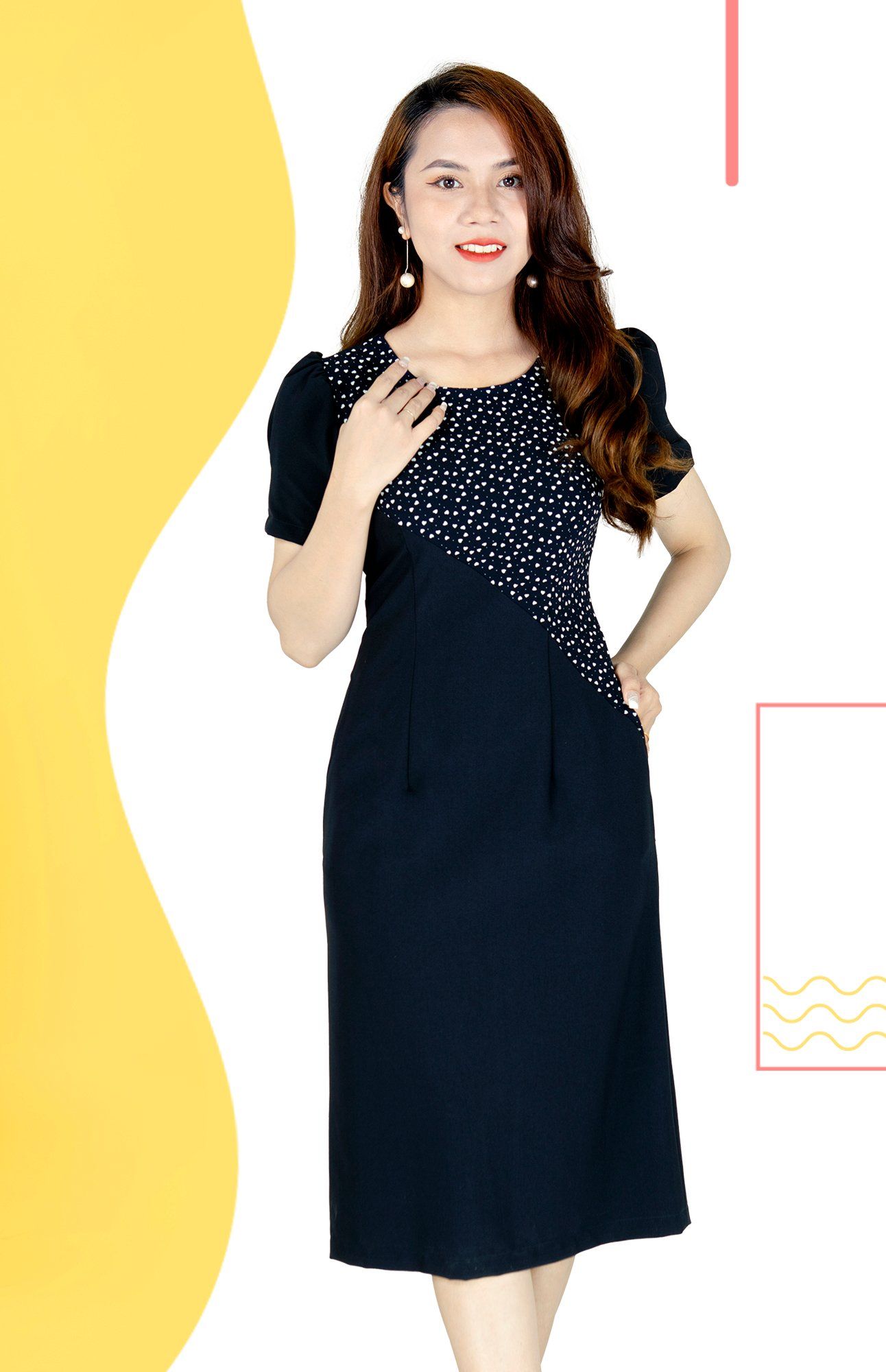 Váy suông nữ tay xếp ly cách điệu form rộng đầm suông dáng dài hottrend  hàng sẵn  Lazadavn