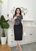 Đầm peplum phối thân áo Lụa Korea 2 da mềm mát DL803 ĐEN