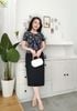Đầm peplum phối thân áo Lụa Korea 2 da mềm mát DL803 ĐEN