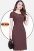 Đầm Suông phối cúc nâu socola DL904
