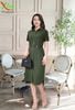 Đầm Xanh rêu Sơ Mi Dáng Suông Trẻ Trung DL546